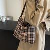 Large Capacity Backpack Women's Commuter Bag Plaid Tote Bag Cartoon Dog Shoulder Bag