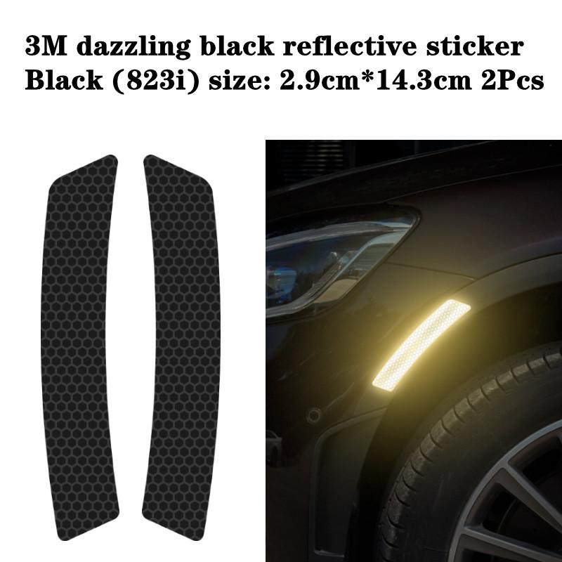 Černé kolo obočí reflexní samolepky na auto zakrývající samolepky na škrábance černý neviditelný dekorativní reflektor