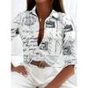 Elegant Ladies Fashion Blouse 2026 Spring & Autumn Digital Chain Printing Shirt Commuter Slim Office Women's Blouse