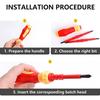 3 In 1 Insulated Screwdriver Set PH1/PH2 Multi-Purpose Screwdriver Electricians Slotted Cross Screwdriver Bit Tools Kit Set