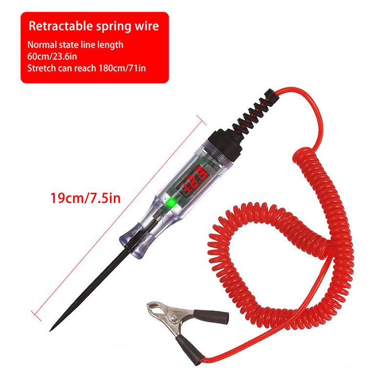 Hochleistungs- 5-120V Hintergrundbeleuchteter Digitaler LED-Schaltungstester, Auto-Prüflampe Digitaler LED-Schaltungstester