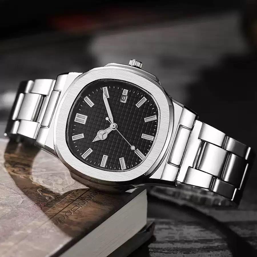 Scale Dial Calendar Steel Belt Men'S Watch Source Straight Hair