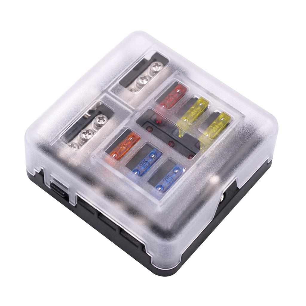 BlueFire Newest 6-Way Circuit Car and Boat Fuse Box Holder