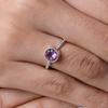 Amethyst Round Gemstone Handmade Designer Ring, Birthstone Ring, Gift For Her, Stacking Ring, Women Ring, 925 Silver Ring