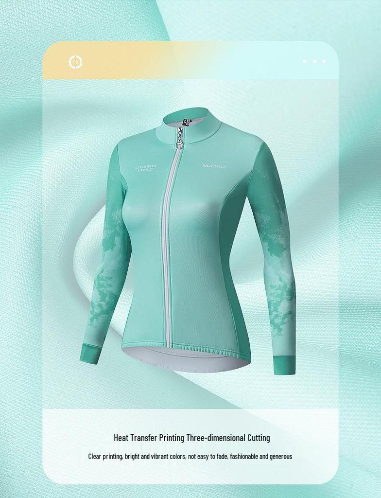 Women's Long Sleeve Fleece Cycling Suit - Autumn/Winter Mountain Bike Outfit