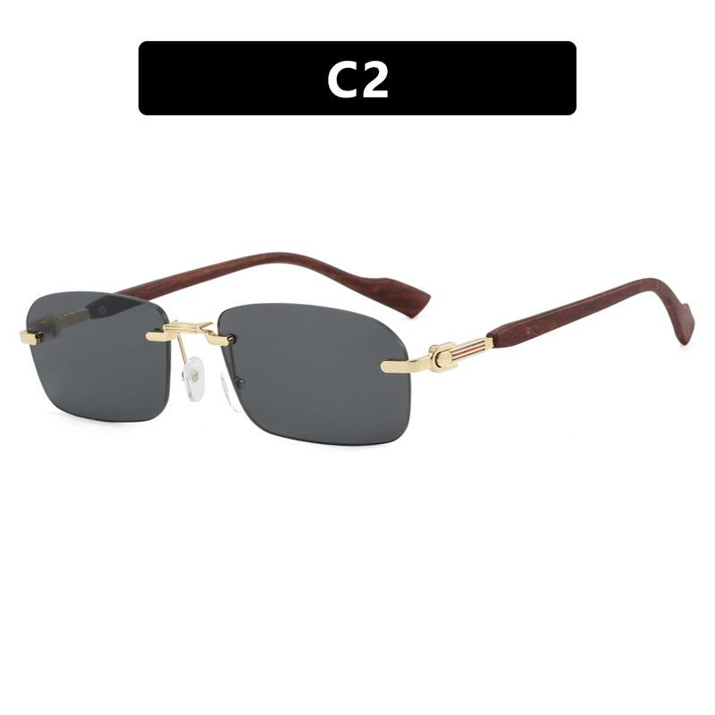 Rimless Metal Sunglasses Women Men Vintage Punk Luxury Designer Irregular Square Hip Hop UV400 Sun Glasses