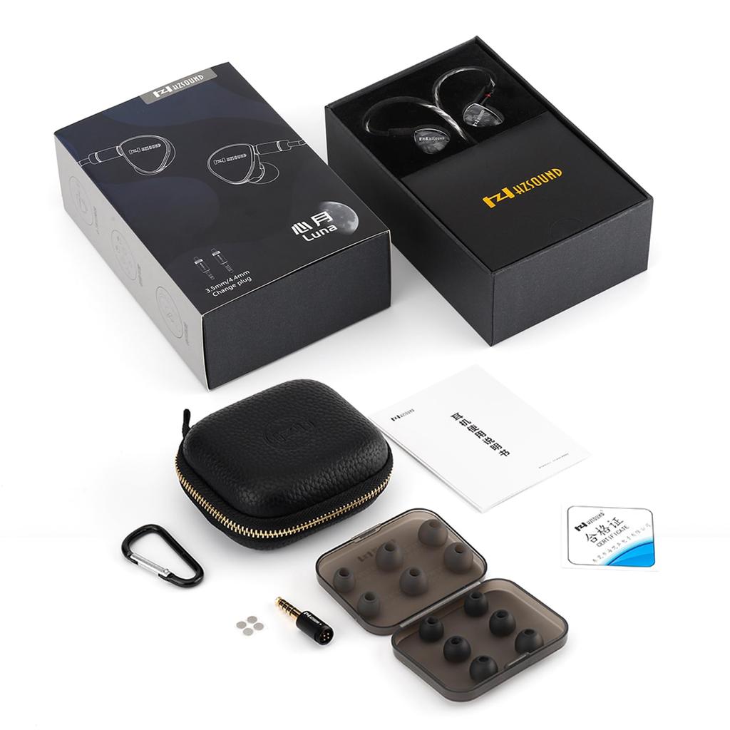 Yinyoo HZSOUND LUNA Heart Moon High-End Hybrid Wired Earphones with Resin Housing, 7 Strong N52 Magnetic Strips in 2 Rows, CNC Metal Shell, Balanced