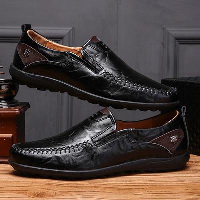 Men Leather Shoes Handmade Moccasins Men Comforable Leather Flat Shoes Soft Leather Loafers 38-47