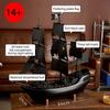 New 2862 Pcs Black Pirate Ship Building Blocks, Sailboat Bricks Toy, Ideal Kids Birthday & Holiday Gift