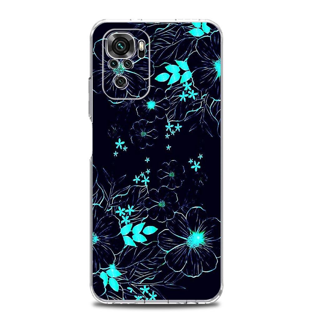 Clear Soft Phone Case For Xiaomi Redmi Note 12 11 9S 9 8 10 Pro+ 7 8T 9C 9A 8A K40 Gaming Cover Dragon Flower Grass Line Art