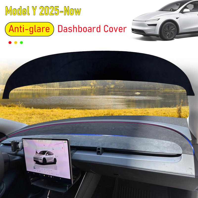 for Tesla Model Y Juniper 2026 2025 Dashboard Cover Anti-Glare Dustproof Suede Center Console Dash Pad Mat Sunshade Accessories