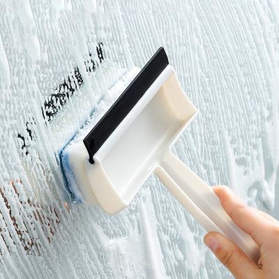 Magic Window Glass Cleaning Brush Double-Sided Sponge Wiper Scraper Bathroom Wall Shower Squeegee Mirror Scrubber Tools