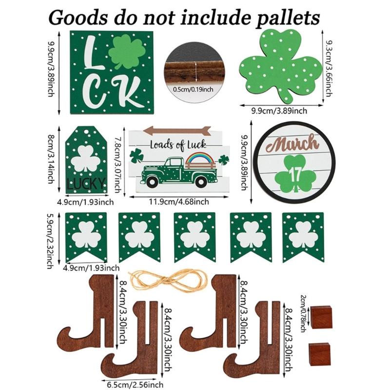 Patricks Day Decorations,Patricks Tiered Tray Decor,Irish Wood Signs,Rustics Shamrocks Items,Patrick’s Day Decor Set