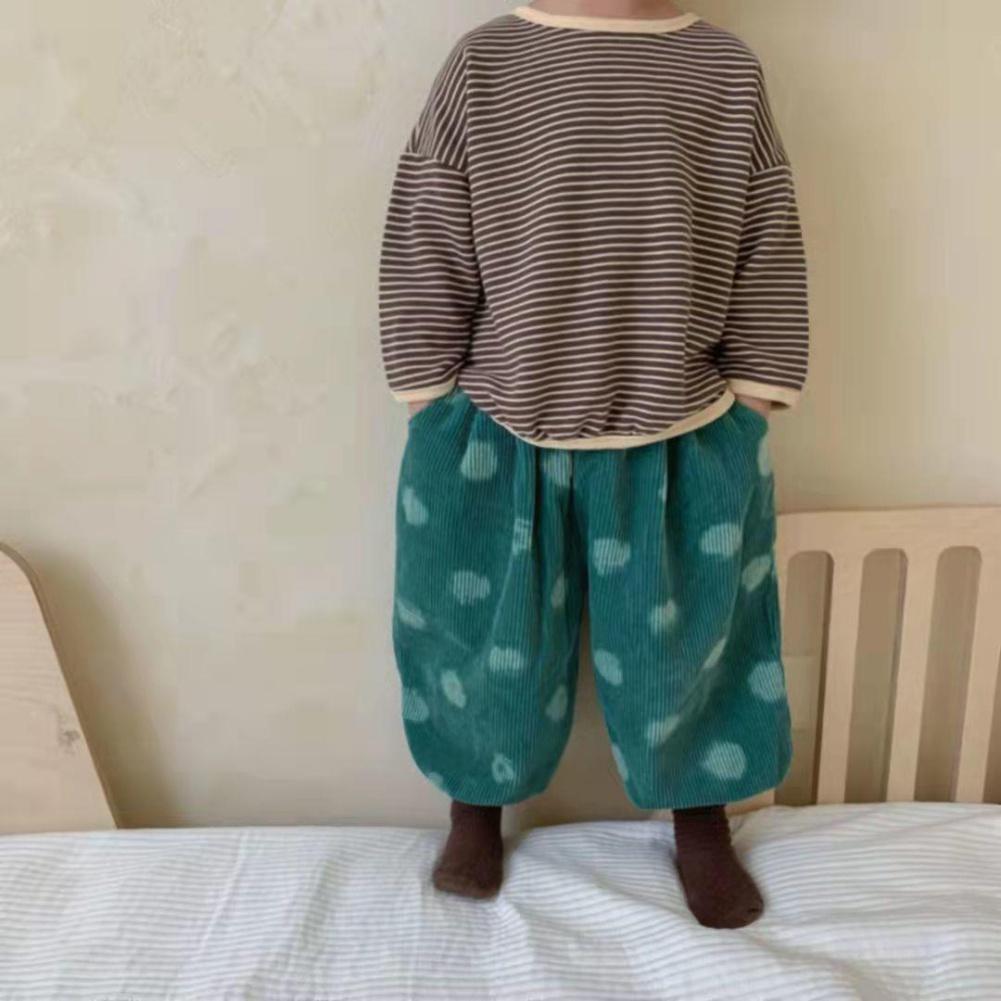 Kids Sweatshirt Girls' Long Sleeved Striped Top Children's Loose T-shirt