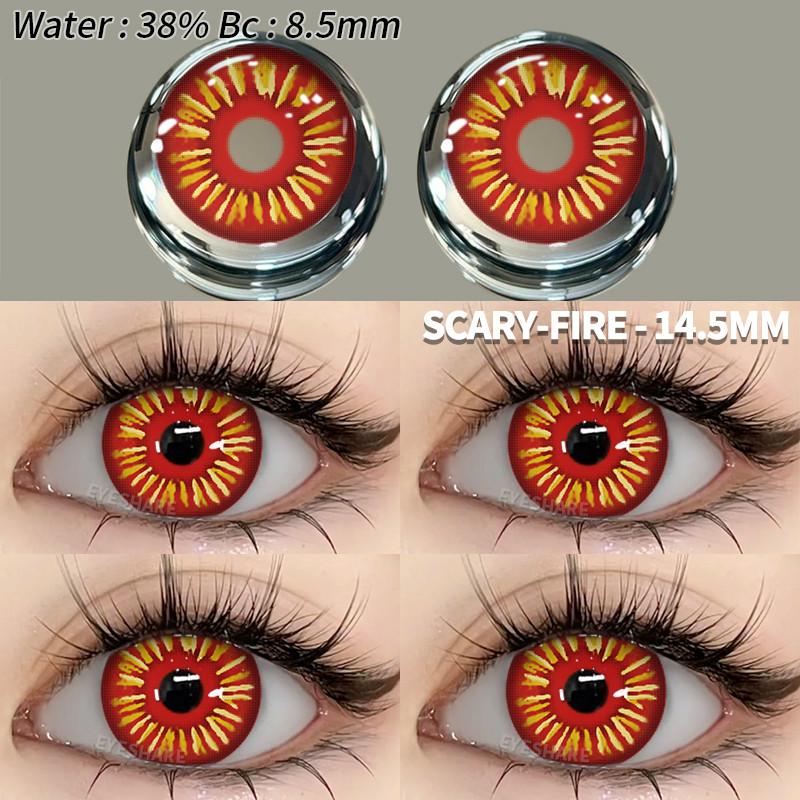 EYESHARE DEMON Red Cosplay Contact Lenses for Eyes Blood-red Pupils Halloween Eye Lens White/Black Softlens