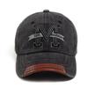 Großer M-Buchstabe 3D-Stickerei Baseballkappe Herren Vintage Weiches Oberteil PU-Lederbesatz Schirm Damenmütze Outdoor Freizeit Sonnenschutz Snapback