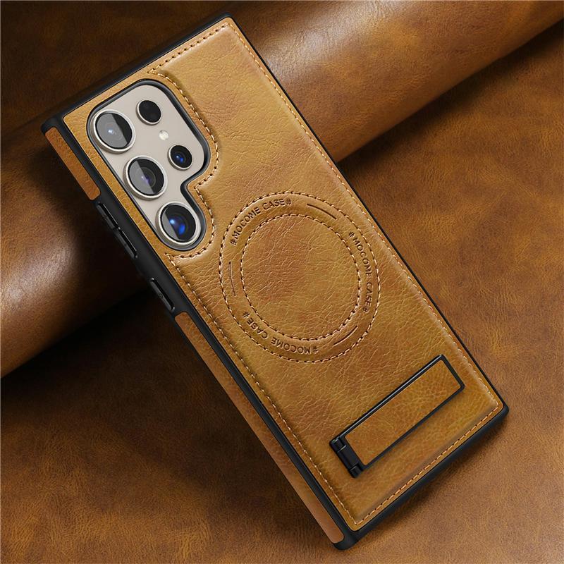 Custodia Portafoglio Pieghevole Magnetica in Pelle di Lusso per Samsung S24 Ultra S23 Plus S22 Ricarica Wireless Antiurto Cover Posteriore Morbida