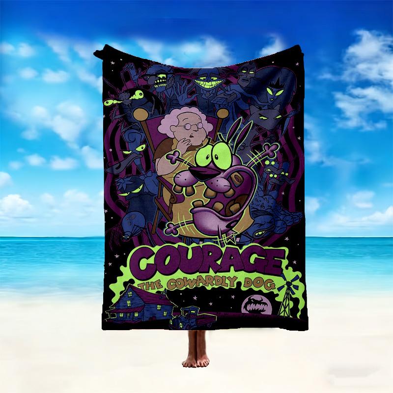 1pc Cozy Print Blanket, Courage the Cowardly Dog Blanket Appropriate for Home Picnic and Travel Adventures