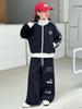 Girls' 2025 Trendy Autumn Two-piece Set: Stand-up Collar Jacket & Wide-leg Pants