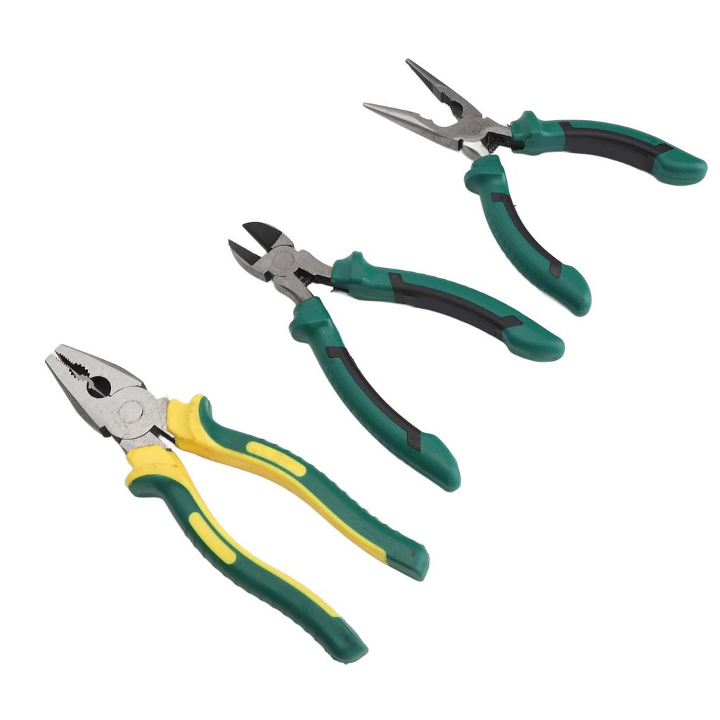 3PCS Plier Set 6 Inch Diagonal Cutting Needle Nose 8 Inch Wire Plier Multifunctional Electrician