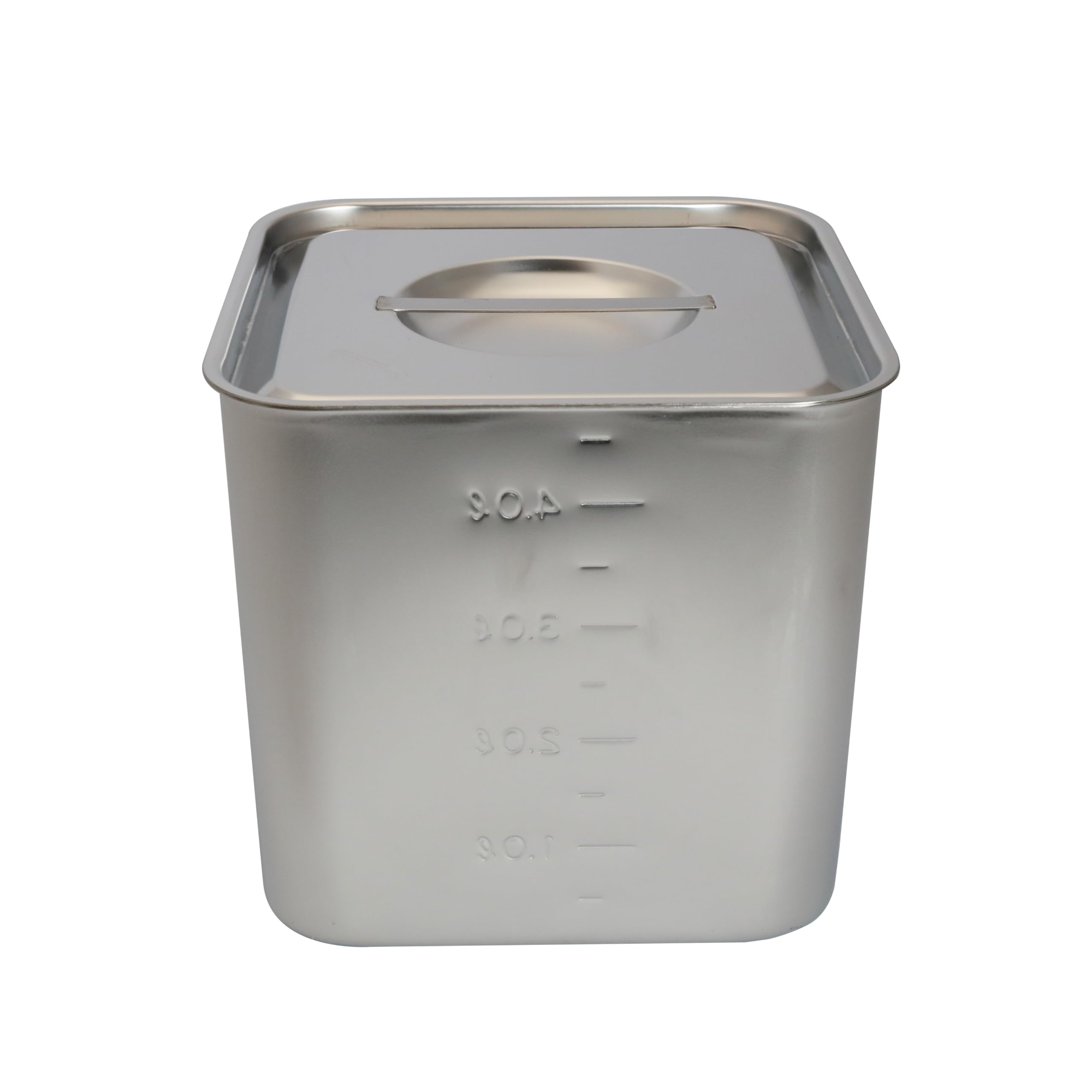 Sugiko 18-8 Stainless Steel Deep Square Kitchen Pot with Measuring Marks (with Lid) SH-4217D (without handles)