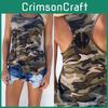 Damenmode Lässig Armee Camo Tarnung Tanktop Mit Ärmellosem Rundhalsausschnitt Design Und Schlanker Passform