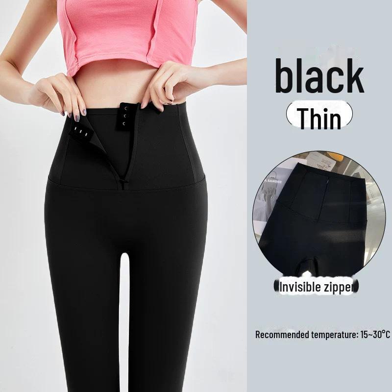 

Легінси з високою посадкою на флісовій підкладці для контролю живота для жінок - Осінньо-зимові штани для підтягування стегон XXL (70-80 kg)