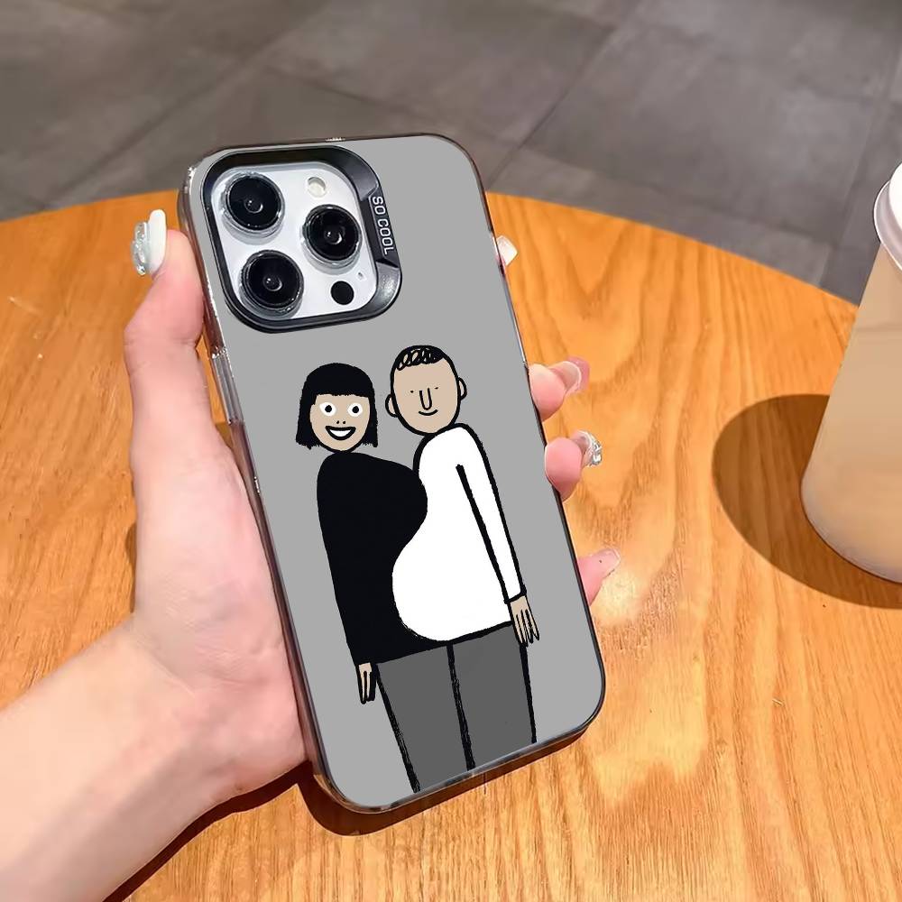 J-Jean J-Jullien M-Minimalist Art Phone Case For iPhone17,16,15,14,13,12,11,Pro,MAX White Matte Shockproof Cover