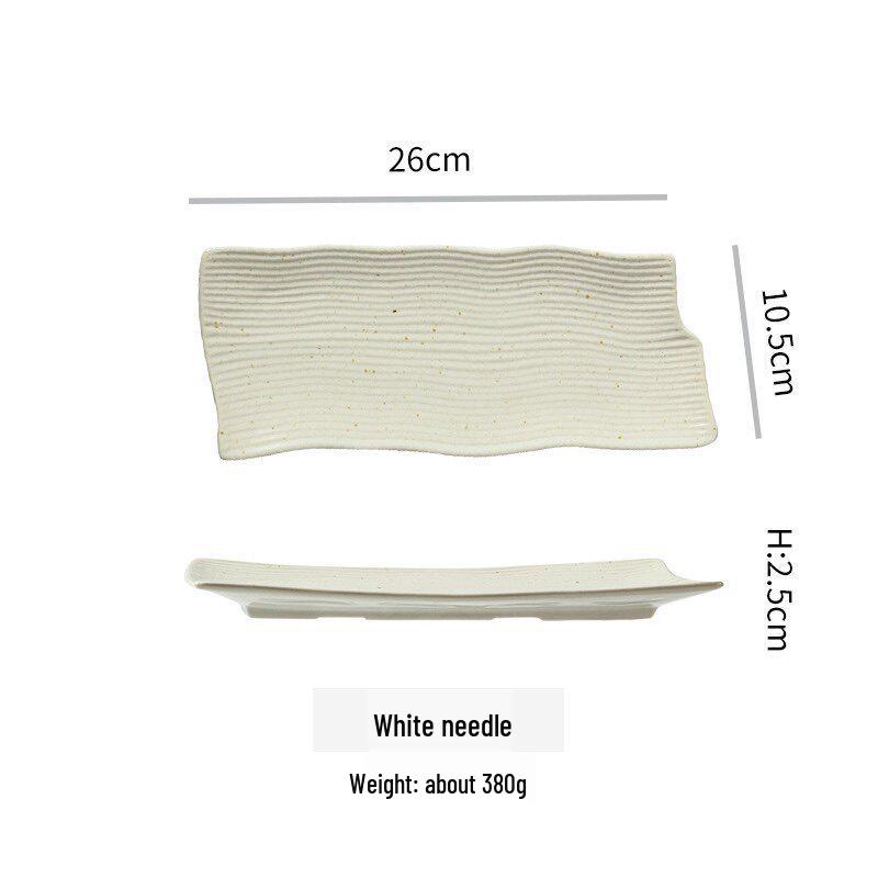 Retro Rectangular Ceramic Sushi Plate - Japanese Sashimi Tableware for Hotels and Restaurants