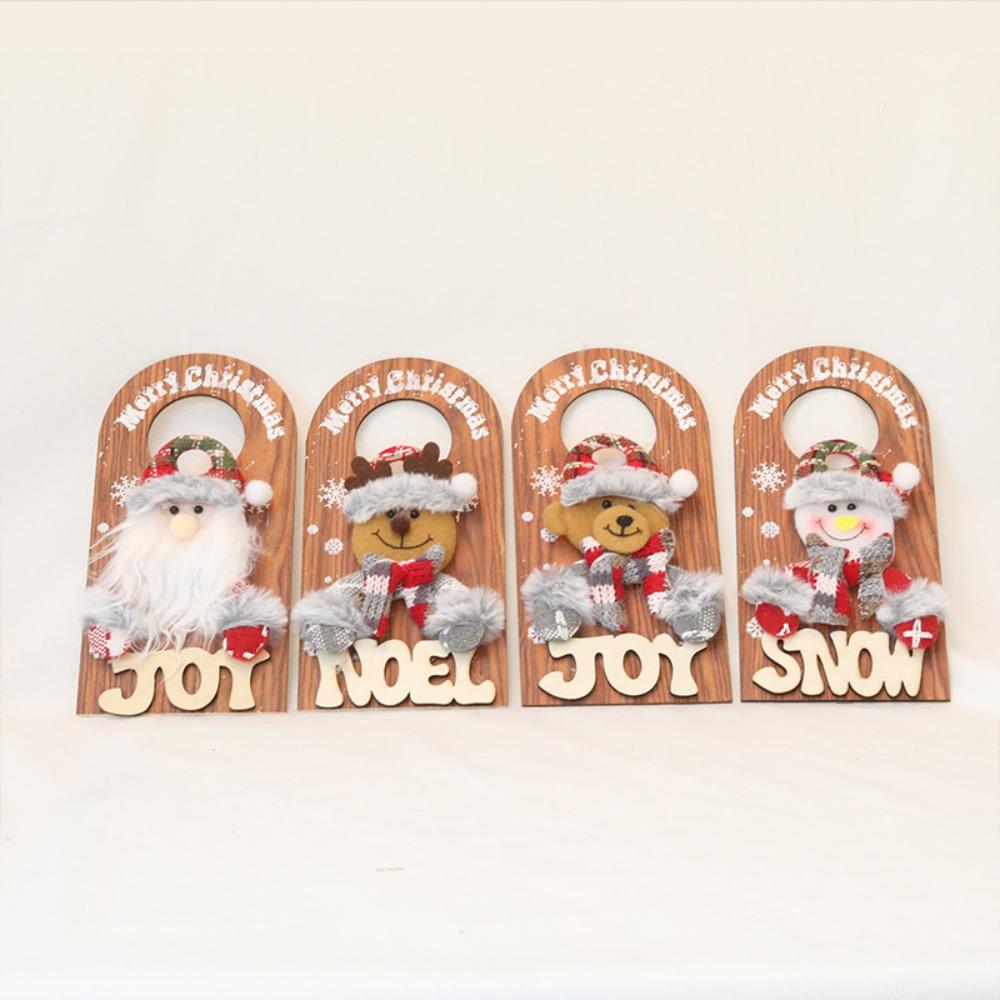 

2 Pcs Christmas Style Door Hanger Woodiness Christmas Decorations Door Handle Decoration