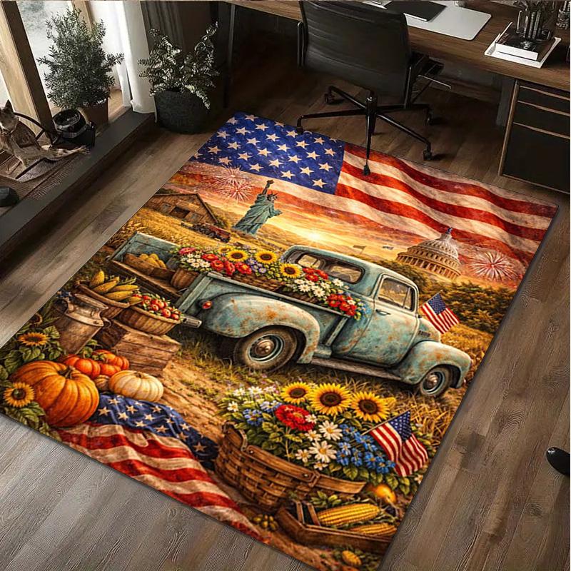 1Pc Truck Field Print Rug - home decoration Carpet For Living Room Bedroom Flooring Computer Chair Area Rug
