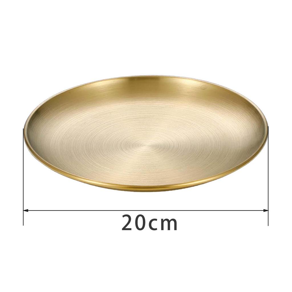 Stainless Steel Plate Reusable Dinnerware Stackable Serving Platter Round Metal Dinner Plate for BBQ Dessert Home Outdoor Hotel
