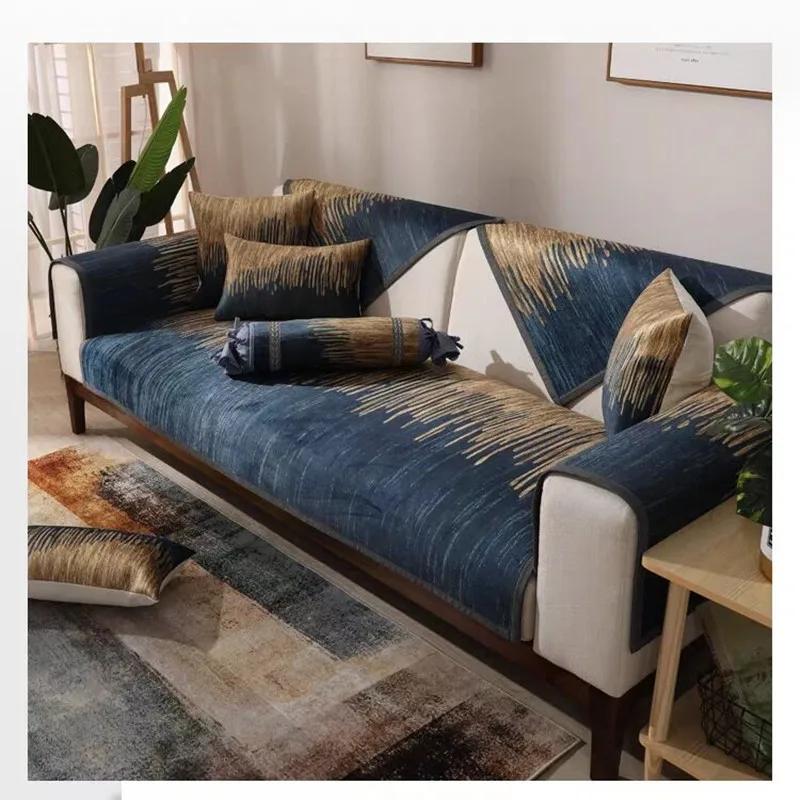 Geometric lines Sofa Cover Cushion Stripe Four Season Sofa Armchair Backrest Towel Non Slip Couch Luxurious 3 Seater Sofa Cover