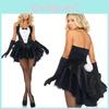 Sexy Women's Bunny Rabbit Costume Cosplay Tuxedo Halloween Outfit With Sweety Bow