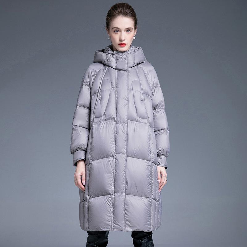 Damen 2025 Wintermode Mittellange Daunenjacke: Lockerer, hochwertiger, verdickter Mantel