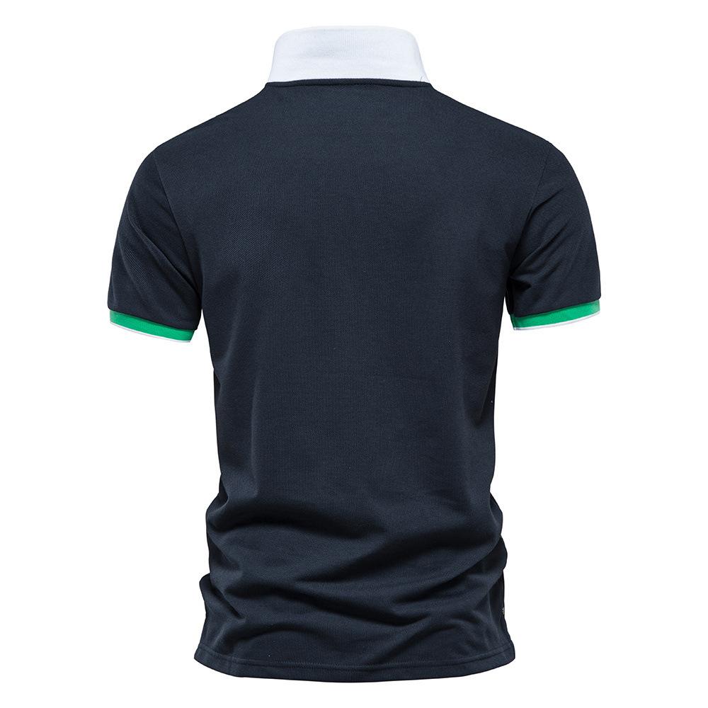 Men's Polo Shirt Summer Lapel Breathable Sports Patchwork Pocket