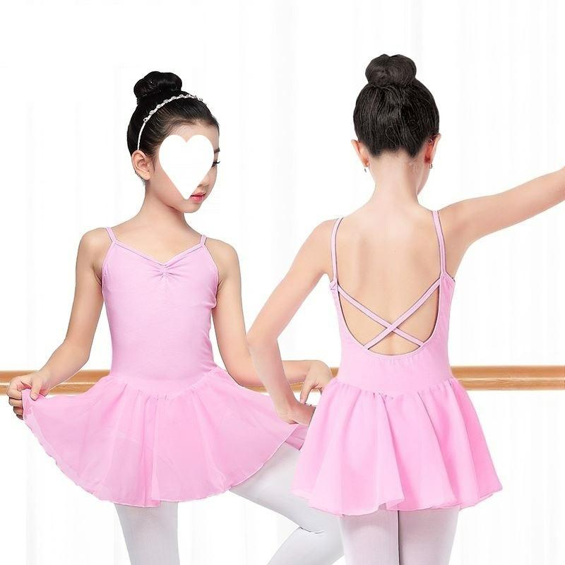 Kids's Dance Clothes, Dance Skirts, Short-sleeved Ballet Skirts, Body Clothes, Girls' Practice Clothes, Performance Clothes