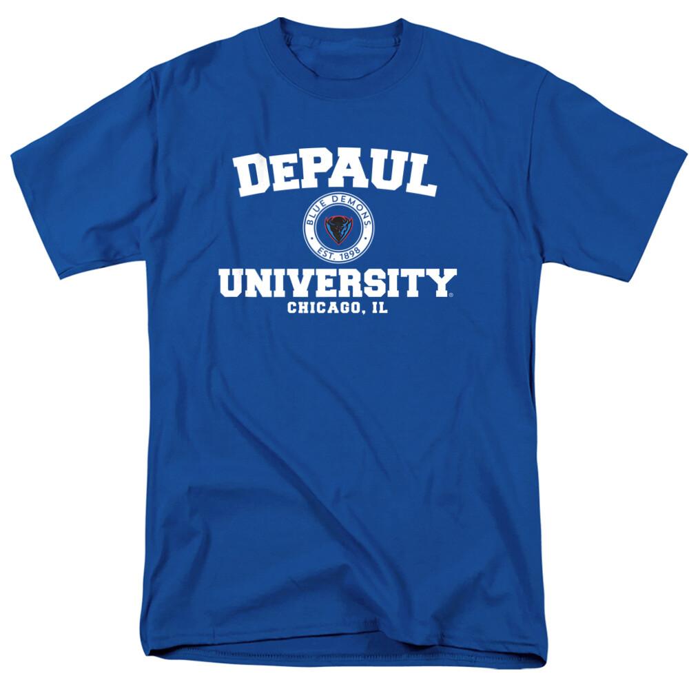 DePaul University Adult T-Shirt Circle Logo, Royal Blue, S-5XL S разноцветный