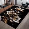 Area Rugs Floor Carpet Mat Golden Rose Flower Pattern Non Slip Print Floor Mat for Living Room Bedroom Kitchen Home Decor