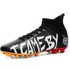 31-48 Men's Large Size Football Shoes Letter Electroplating Process Sole Children High Top Long Nails Indoor Outdoor Anti-slip Football Boots