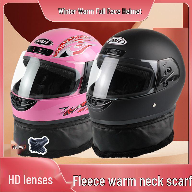 Unisex Winter Neck Gaiter & Full Face Helmet with Anti-Fog, Warmth for Electric Scooter - Ideal for All Seasons
