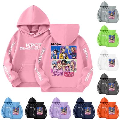 Child Fashion Lightweight Long Sleeve Pullover With Pockets  Print Hoodie