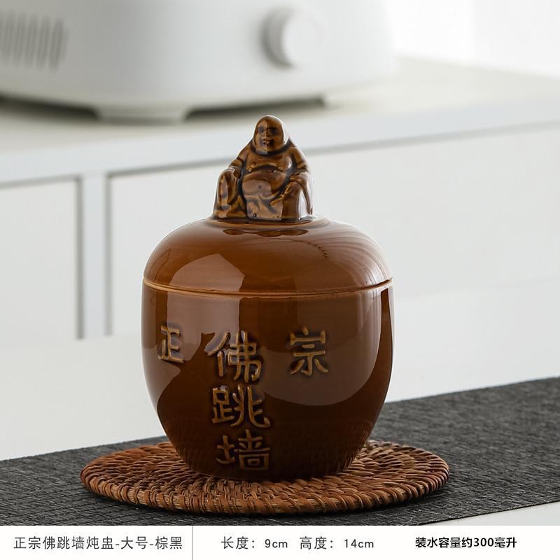Buddha Jumps Over the Wall Stew Pot Ceramic Jar Restaurant Commercial Retro Soup Pot Household Soup Pot with Lid Water Separator