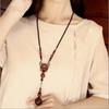Retro vielseitige Pulloverkette Lange Halskette im ethnischen Stil Temperament Anhänger Herbst- und Winteratmosphäre Anhänger Schmuck