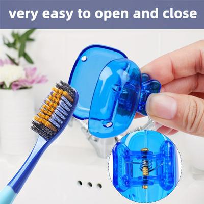1pc Reisezahnbürstenkopfabdeckungen Zahnbürstenschutzkappe Bürstenkapseletui Schutzhülle Tragbarer Kunststoffclip Für Haushaltsreisen