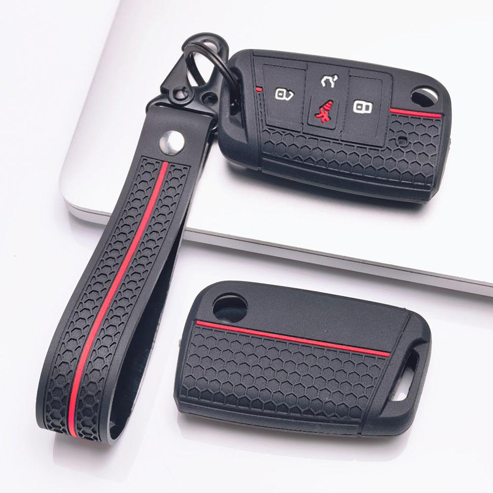 Key Fob Cover for Volkswagen Golf Tiguan Octavia A7 GTI MK7 MK2 Kodiaq with Keychain Protective Accessory Key Fob Protection Replacement