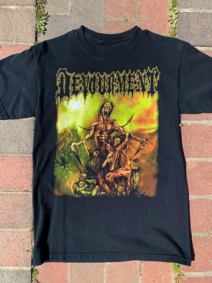 Винтажная футболка Devourment с коротким рукавом, черная, хлопковая, унисекс XXXXL