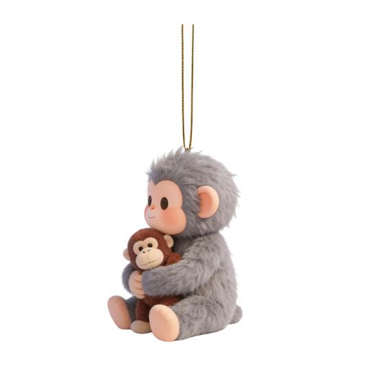2D Monkey Car Hanging Ornament Acrylic Car Rearview Mirror Accessories Cute Monkey Holding