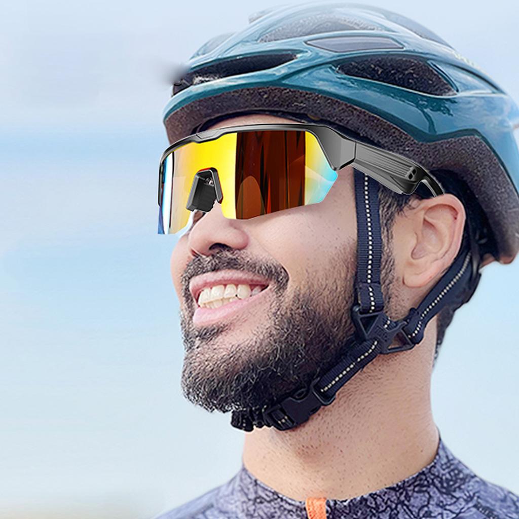 Sportowe Inteligentne Okulary Przeciwsłoneczne Wodoodporne IPX4 Okulary Rowerowe z Soczewkami Polaryzacyjnymi Głośniki Muzyczne Mikrofony Asystenta Dźwięku do Biegania Rower Skuter