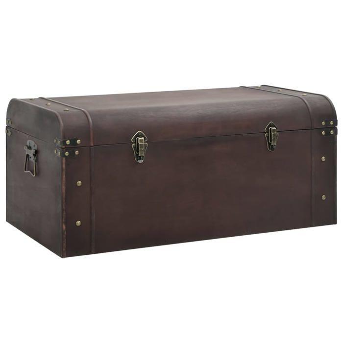 VidaXL Treasure Chest with Dark Brown Latches Plywood, Treasure Box, Toy Chest, Wooden Treasure Box, 4010549